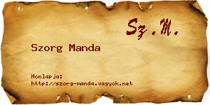 Szorg Manda névjegykártya